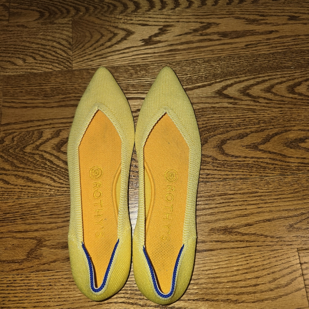 EUC ROTHY’S Marigold Pointed Toe Flat 7W Classic Sustainable Casual Travel City